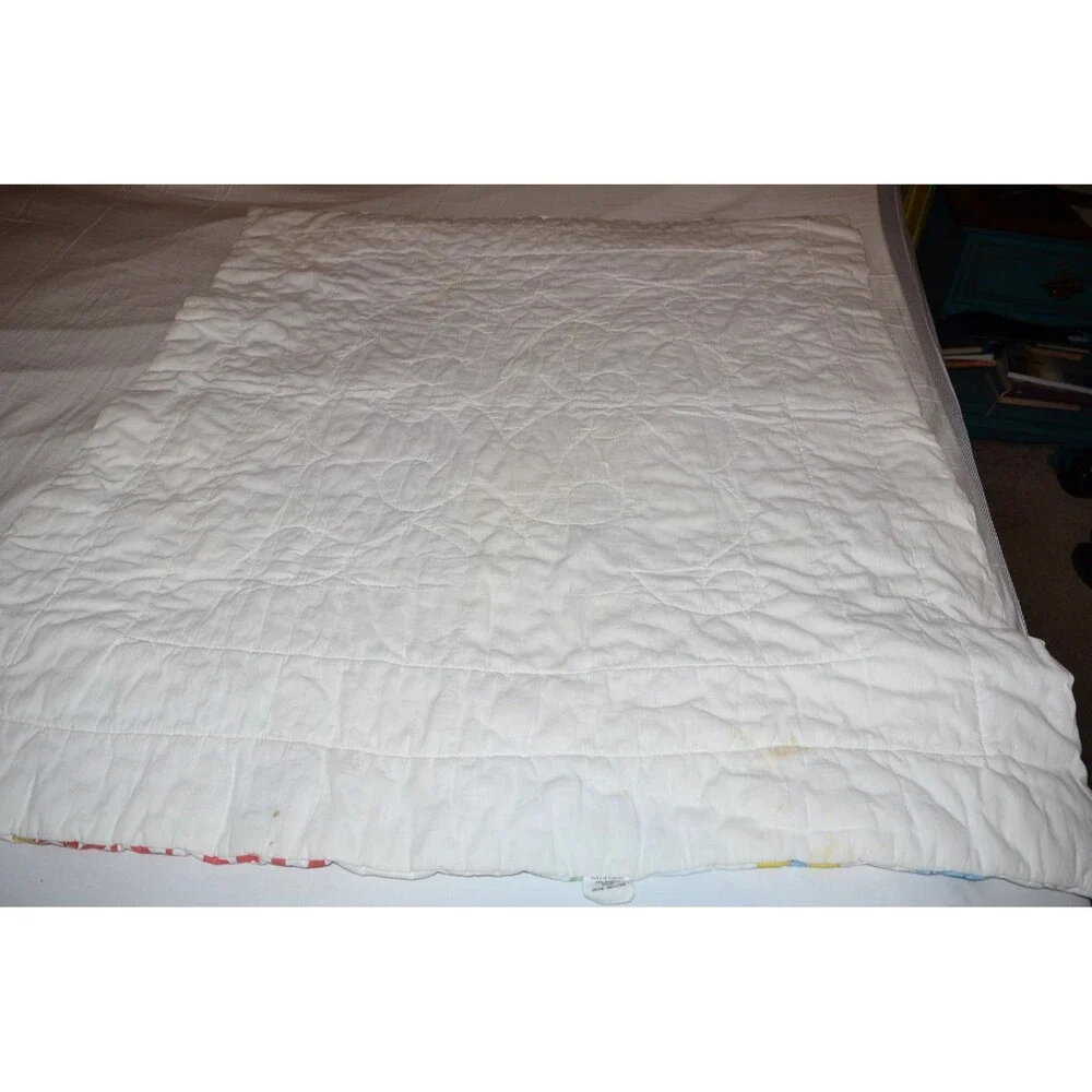 Vtg Walt Disney Productions Winnie The Pooh Baby Blanket Toddler Quilt READ
